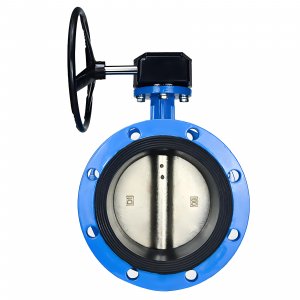 法蘭式蝸輪蝸桿蝶閥DN40，1.6Mpa（橡膠密封