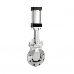 氣動對夾式刀閘閥PNI.0 DN200的，材質碳鋼