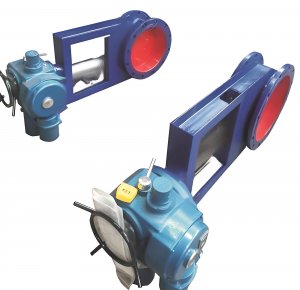 圓形電動調節(jié)插板閥DN300，國產電動插板